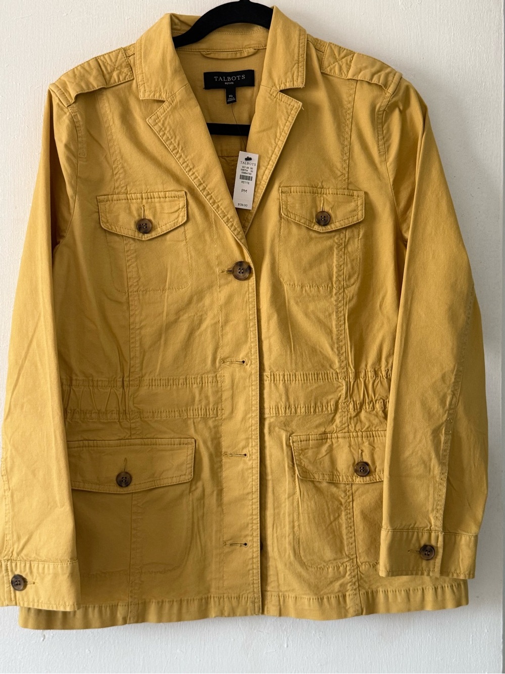 Talbots Mustard Yellow Utility Jacket with Button Pockets